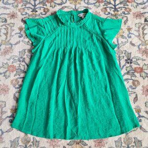 Nanette Lepore Green Cap Sleeve Blouse Women's M